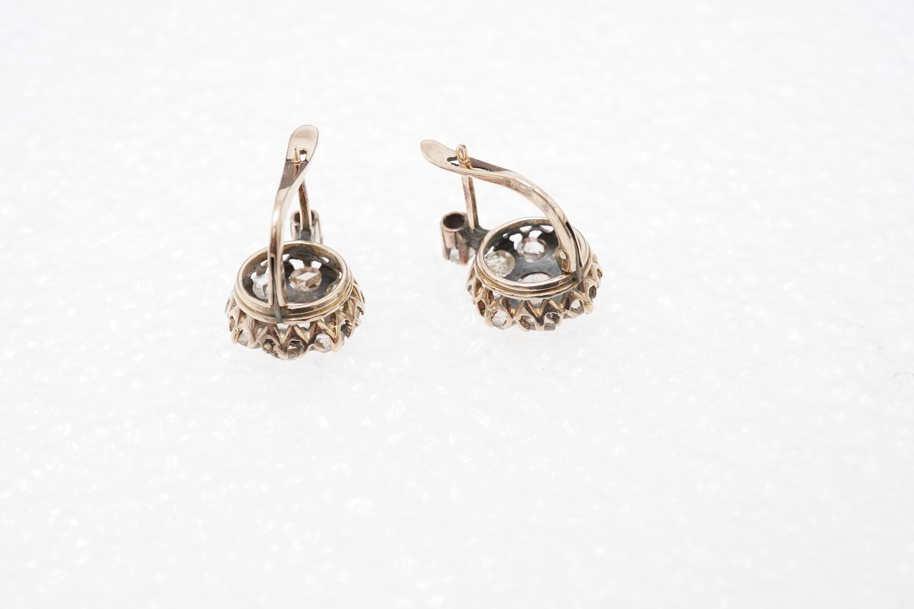 A pair of diamond earrings